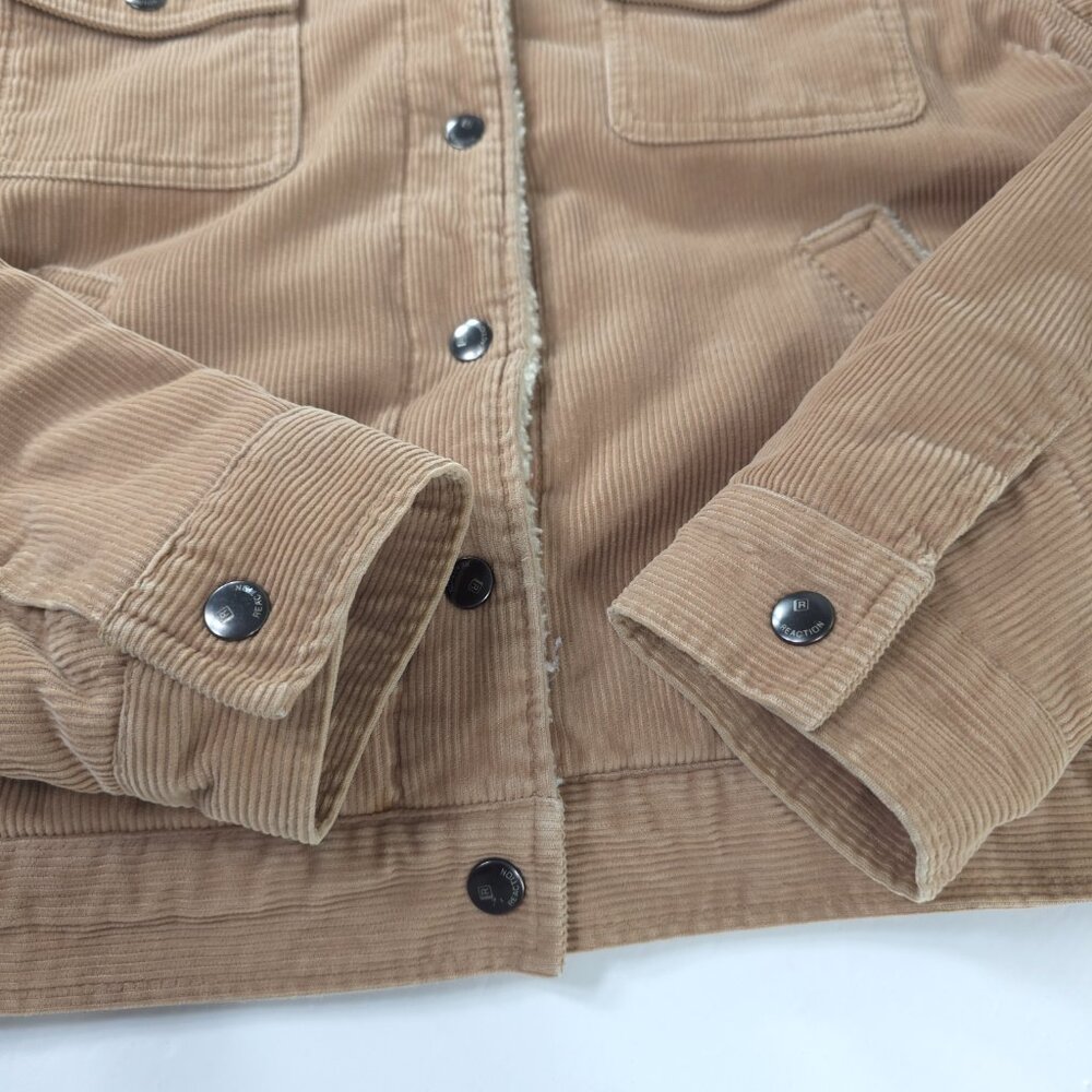 REACTION KENNETH COLE TAN CORDUROY JACKET WOMEN'S SIZE LARGE SNAP BUTTON POCKETS - Picture 7 of 16